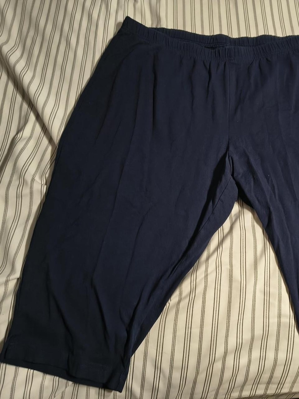 Woman Within Navy Wide Leg Pull-On Pants
